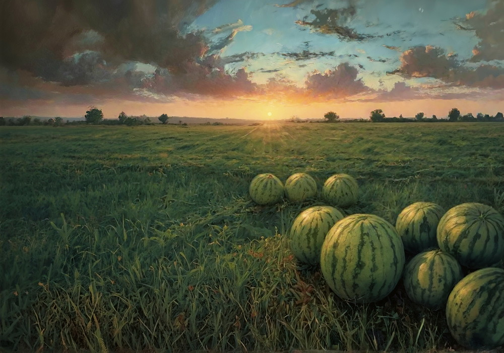 Backdrop "Watermelons in the field"