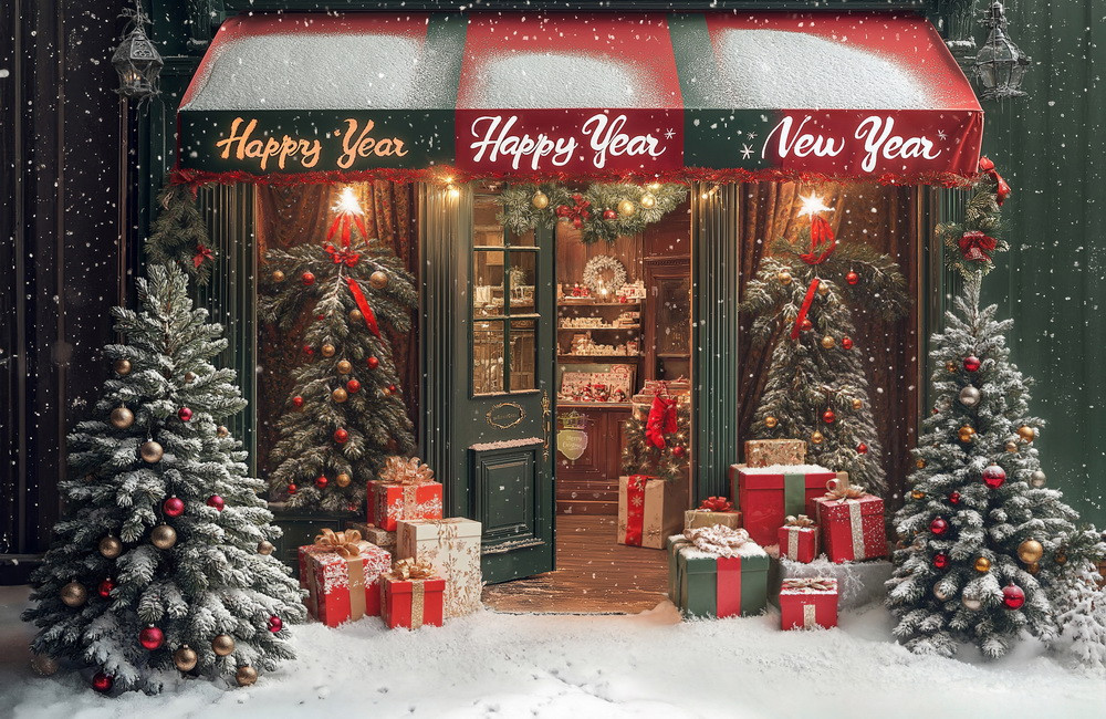 Combined backdrop "Green xmas showcase"