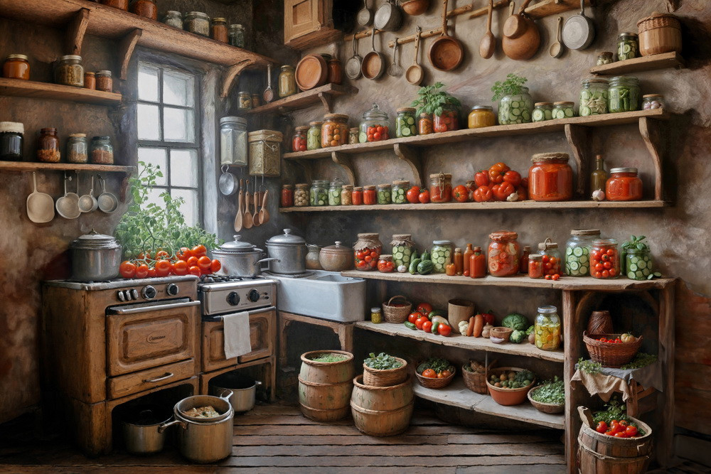 Backdrop "Dark kitchen room"