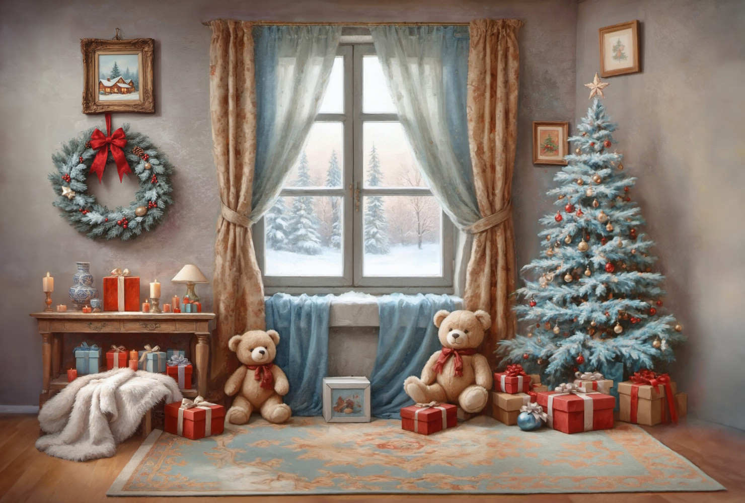 Backdrop "Snowy room"