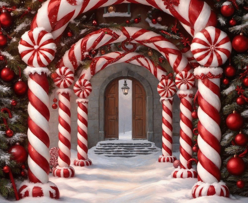 Backdrop "Candy canes arch"