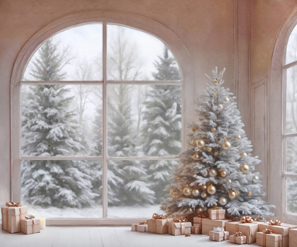 Combined backdrop "Firs and window"