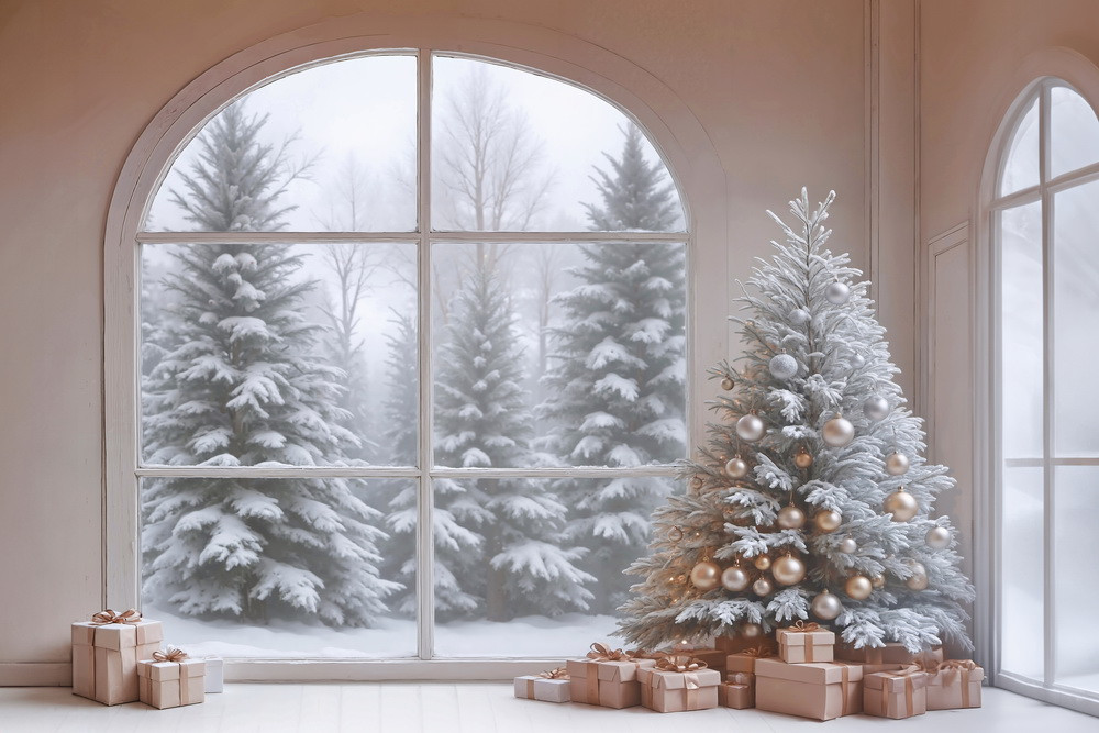 Combined backdrop "Firs and window"