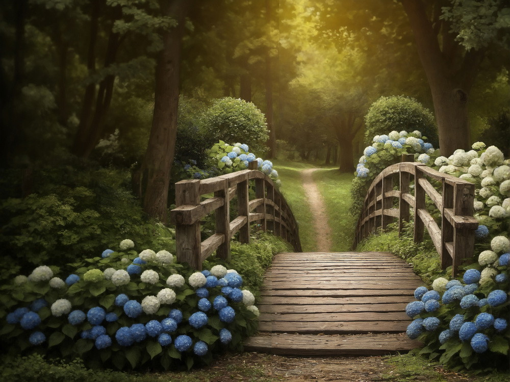 Backdrop "Wild hydrangeas"