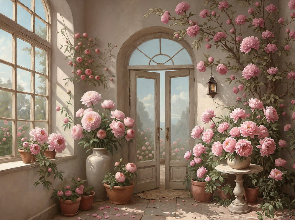 Backdrop "Peonies"