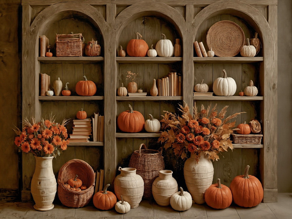 Backdrop "Pumpkin shelves"