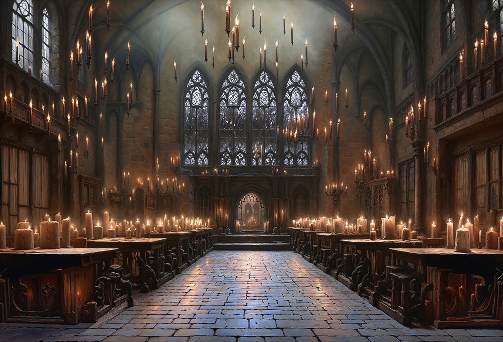 Backdrop "Great Hall floating candles"