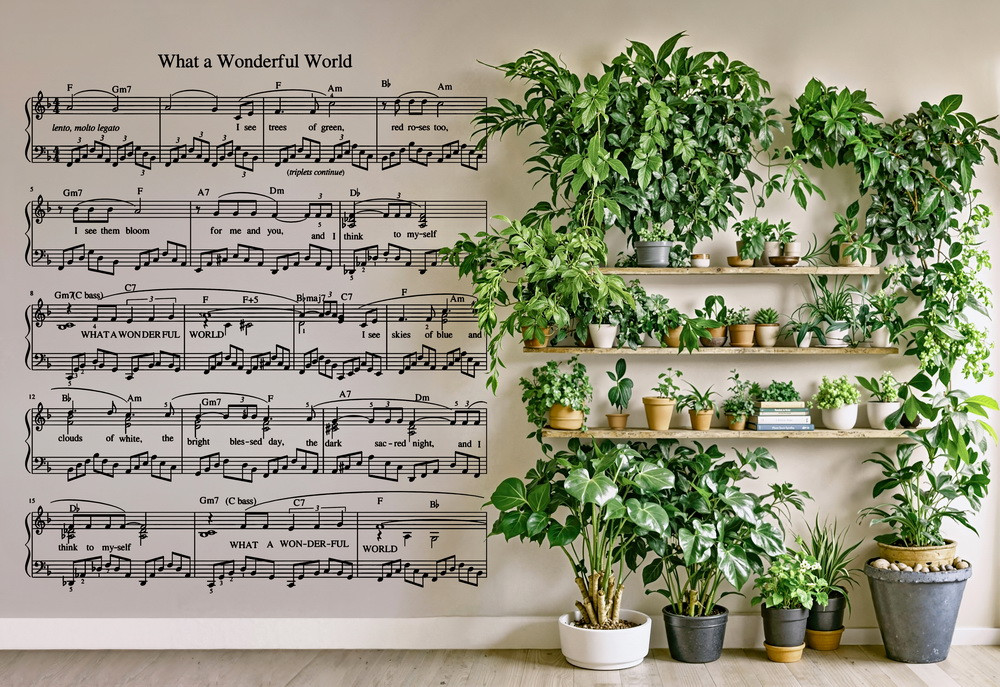 Нейрофотофон "Стена с нотами, вариант 1"