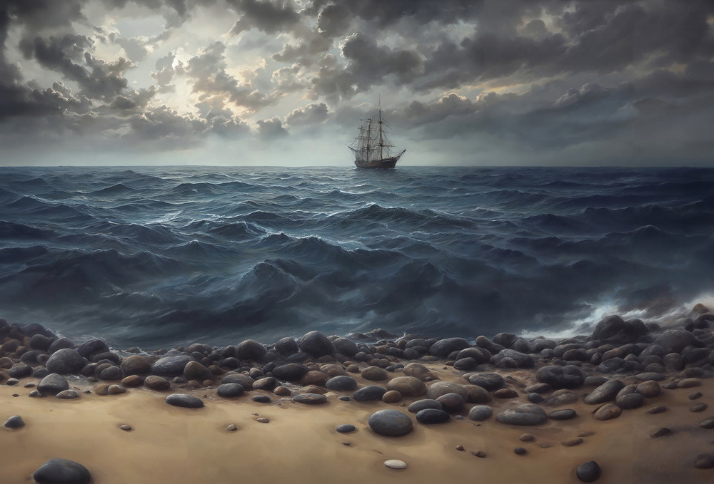 Backdrop "By the blue sea"