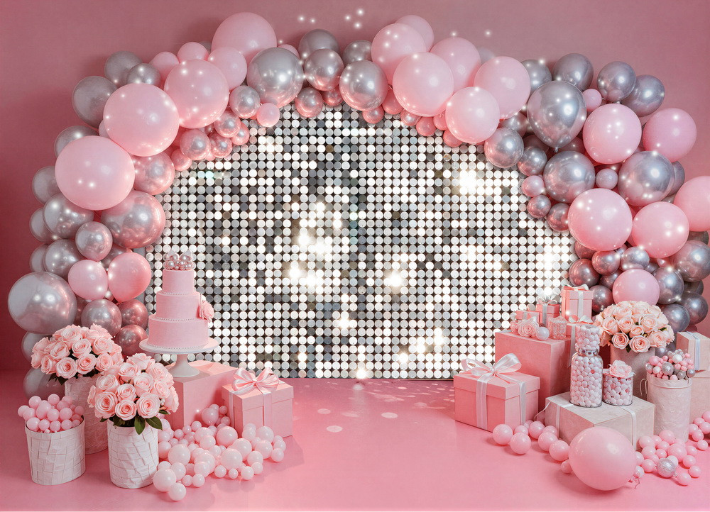 Backdrop "Pink balloons arch"