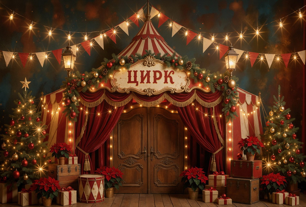 Backdrop "Xmas circus lights" 