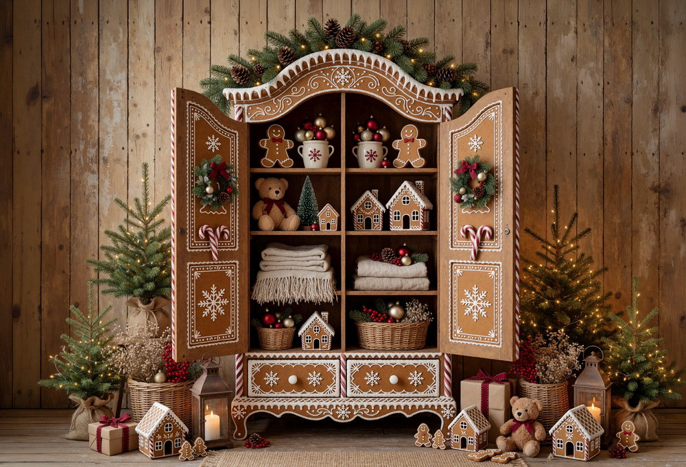 Backdrop "The gardener's closet (xmas ginger dark)" Backdrop "The gardener's closet (xmas ginger dark)"