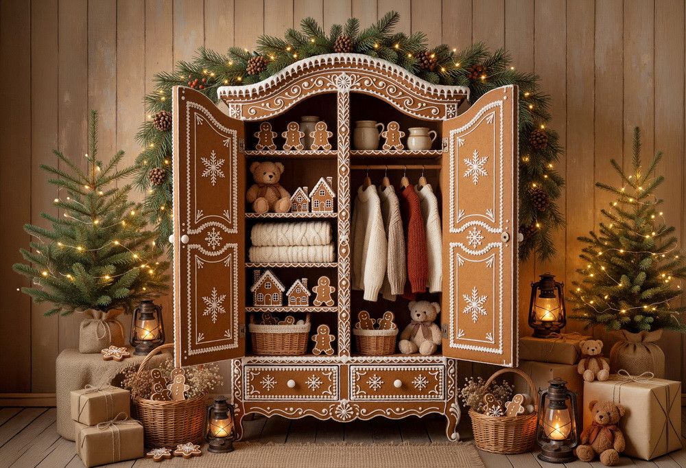 Backdrop "The gardener's closet (xmas ginger dark)" Backdrop "The gardener's closet (xmas ginger dark)"