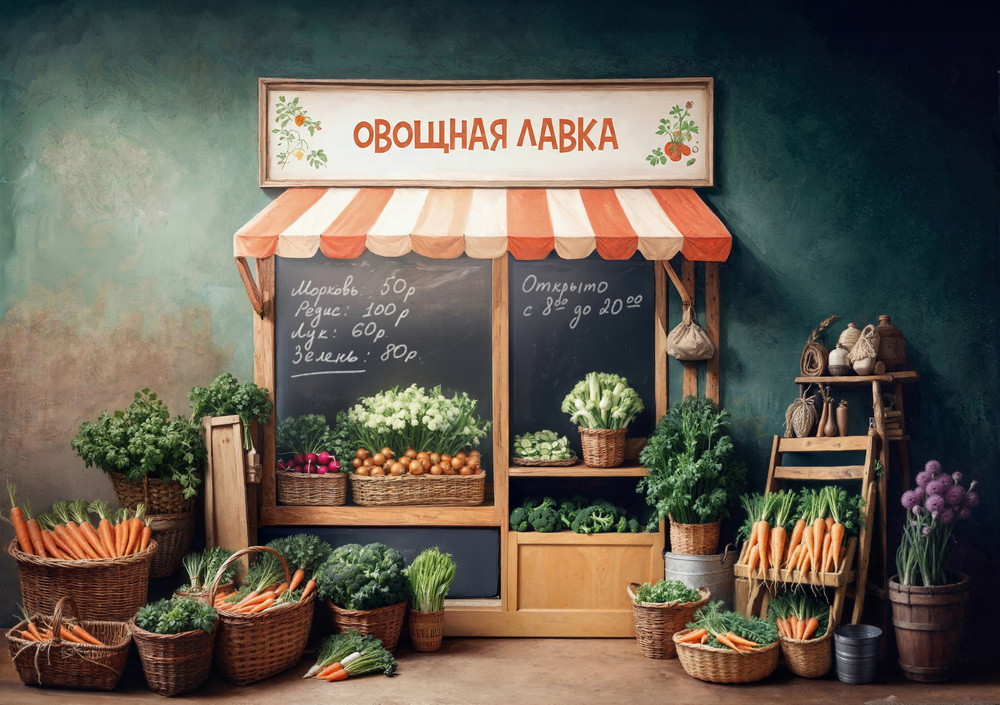 Backdrop "Vegetable store dark"