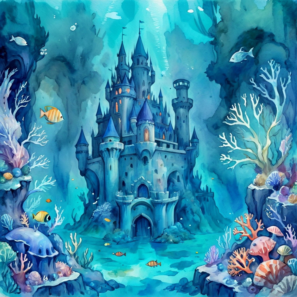 Backdrop "Underwater castles"