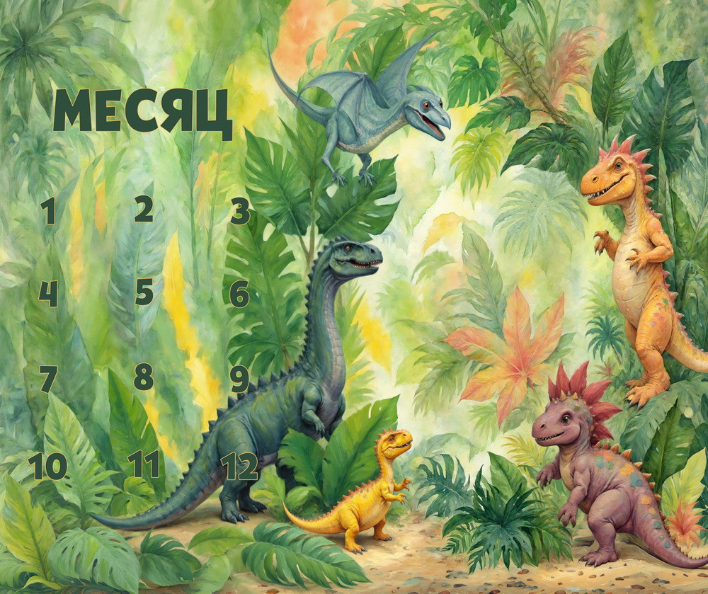 12 month backdrop for moms "dinosaurs"