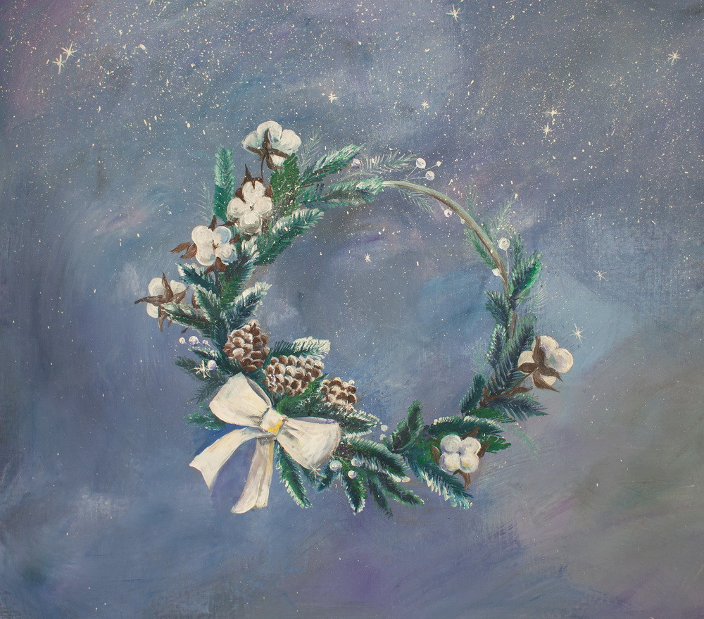 Backdrop "Winter wreath"