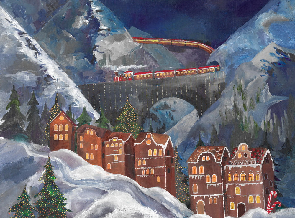 Backdrop "Gingerbread town"