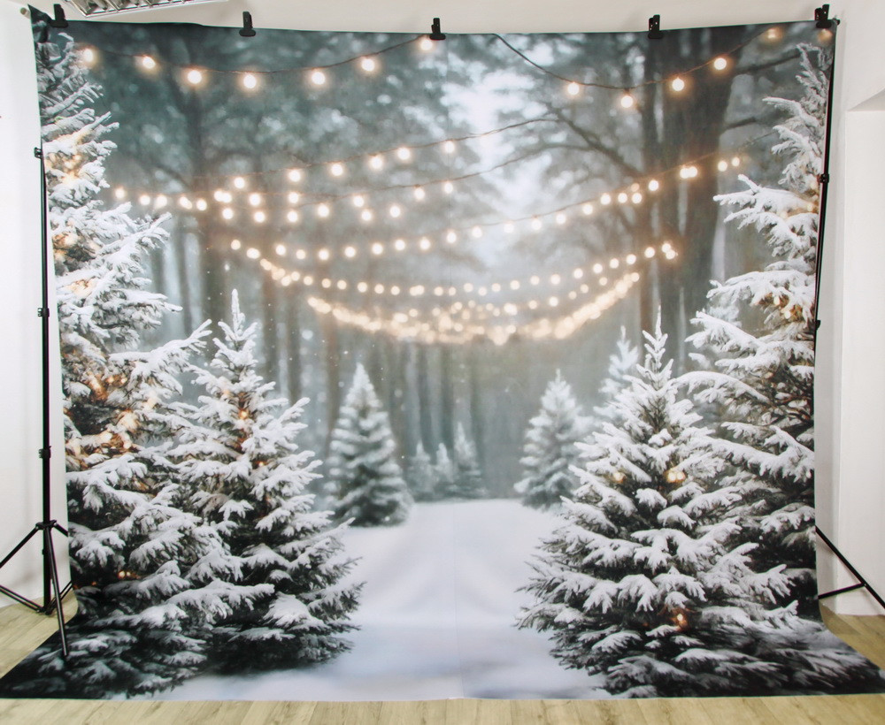 Backdrop "Firs and garlands"