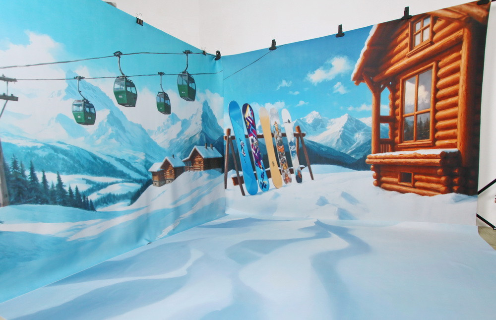 Backdrop "Ski resort 3d"