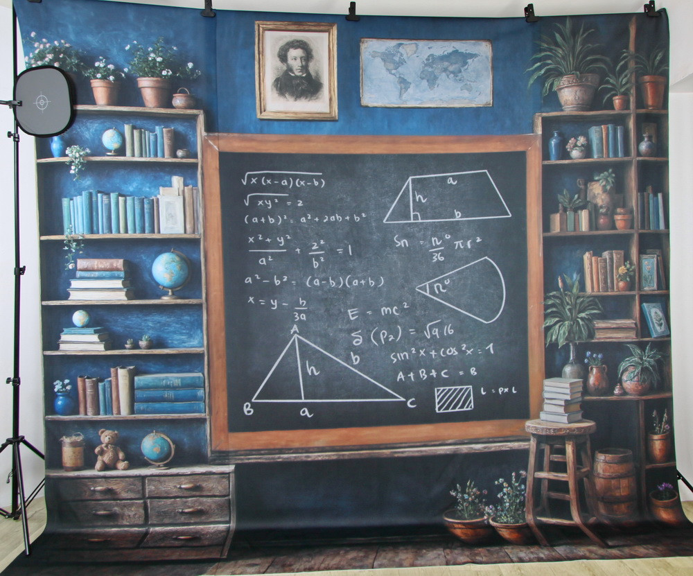 Backdrop "School desk Alexanser Pushkin"