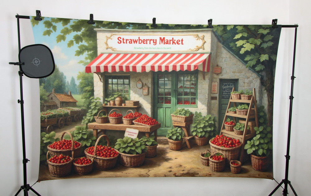 Backdrop "Strawberry market"