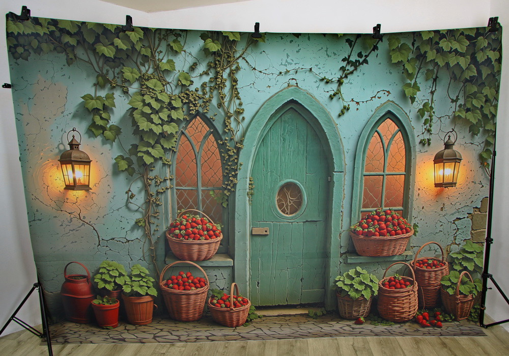 Backdrop "Strawberry hut"