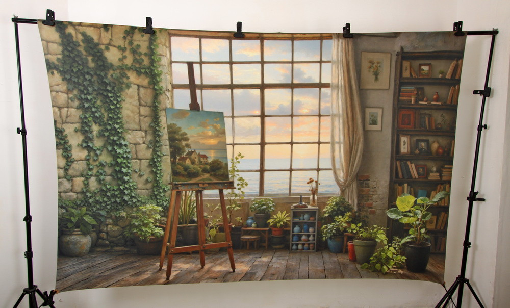 Backdrop "Sea and easel"