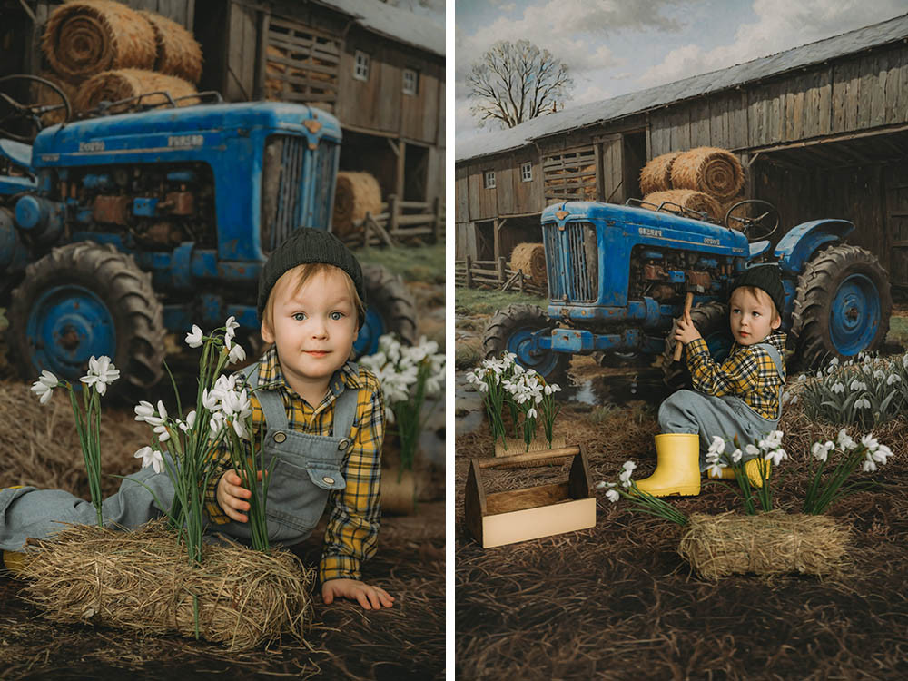Combined backdrop "Spring on the farm var.2"